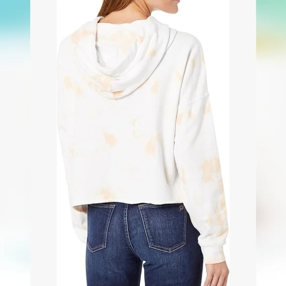 Calvin Klein Cream Crop Tie Front Hoodie Sz Medium - Picture 2 of 8